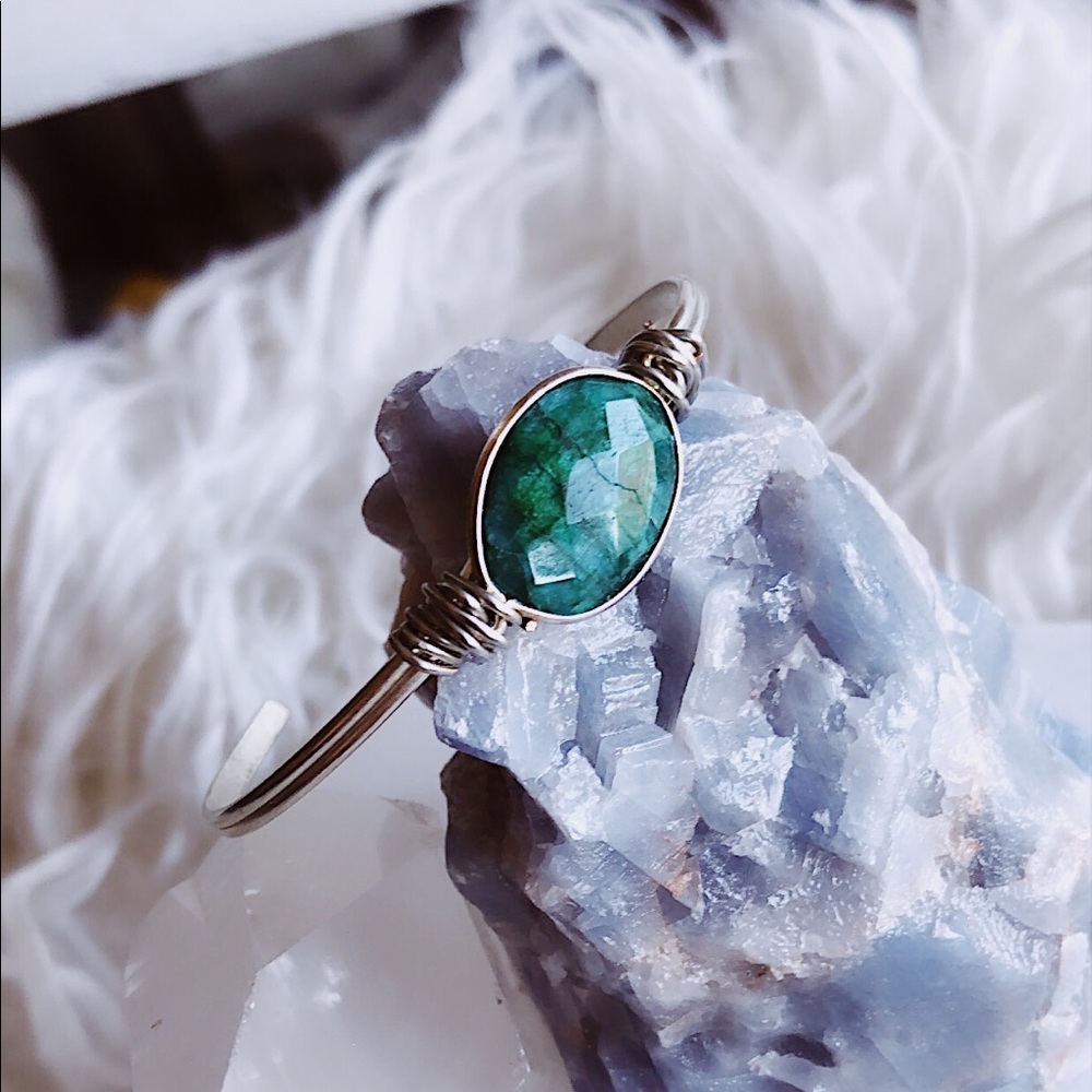 Natural Gemstone Bracelet Cuff// SOLD